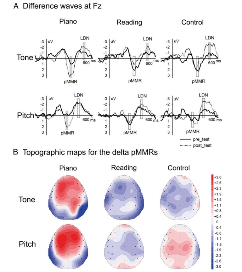 钢琴训练增强了普通话儿童的音高神经处理和语音感知能力