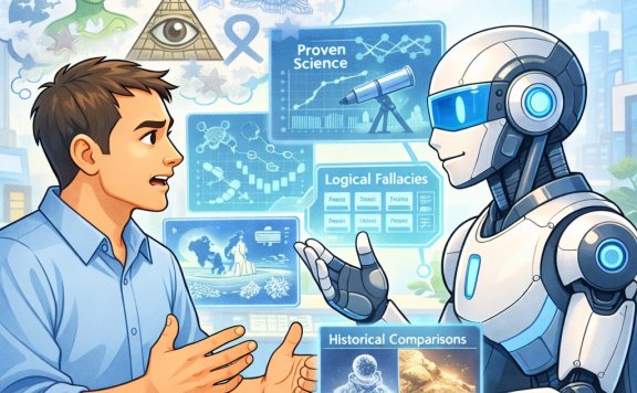 AI 才是辟谣高手？顺着你的证据聊，顽固阴谋论也能破